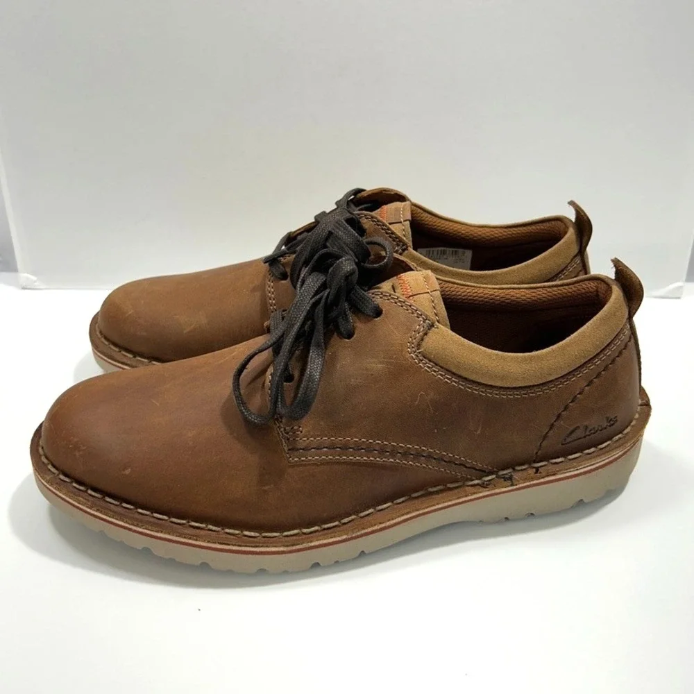 Clarks Eastridge Leather Low Oxford‎ Men's Light Brown US 7W
